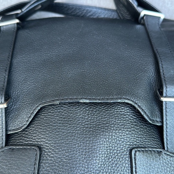 KOOBA Jane Black Pebbled Leather Crossbody Satchel - Picture 9 of 16